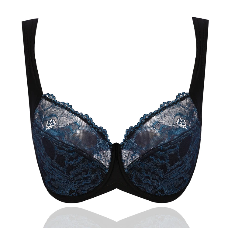 Тонкий бюстгальтер большого размера с полной чашкой, модный кружевной бюстгальтер, регулируемое удобное нижнее белье для больших женщин