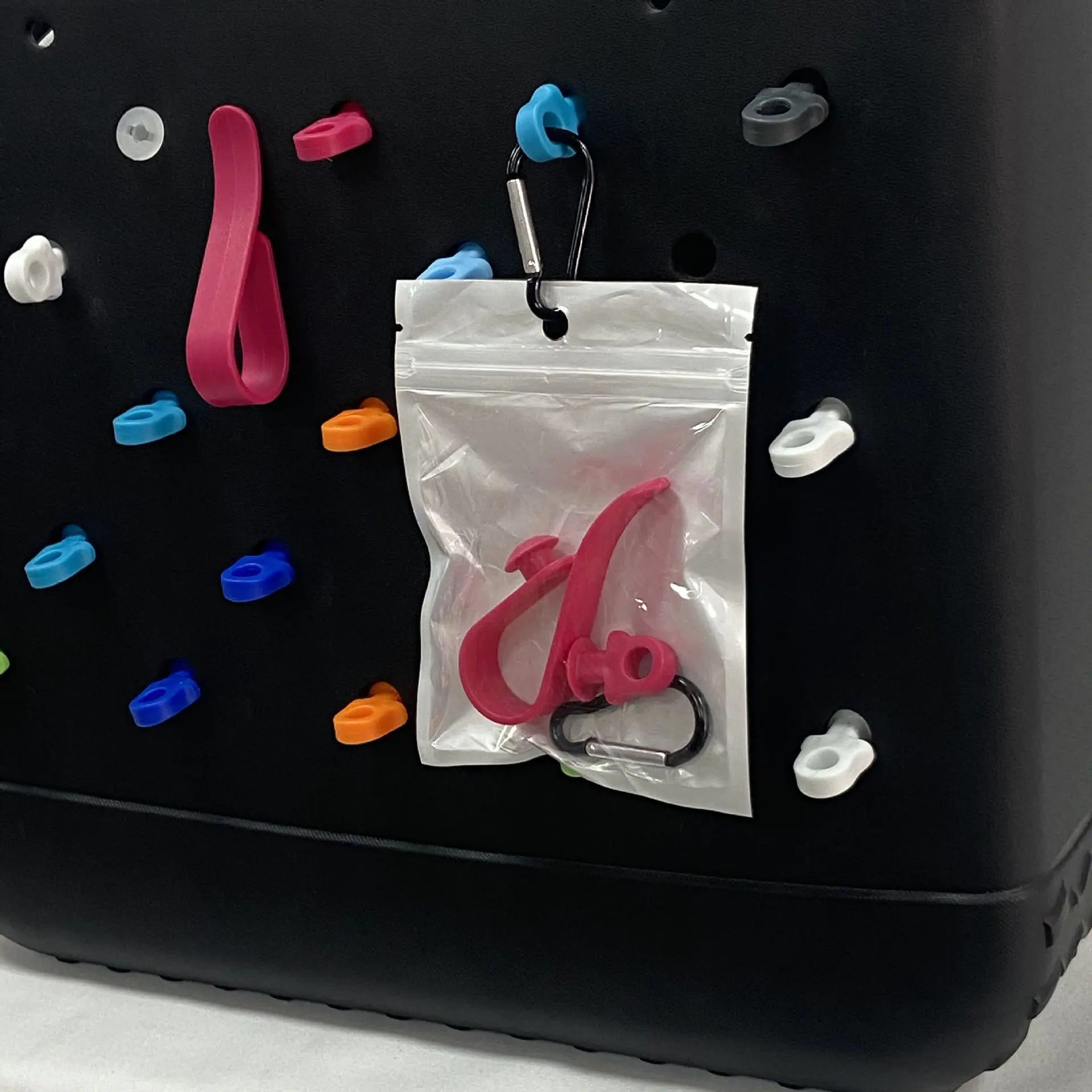 Besafe Insert Plastic Hooks Accessories Charm Carabiner Keychain Key Holder Compatible with Bogg Bag Beach Tote Bag