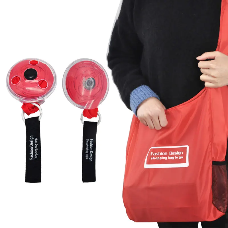 eco customized logo rollring shopping bag keyring logo tarpaulin