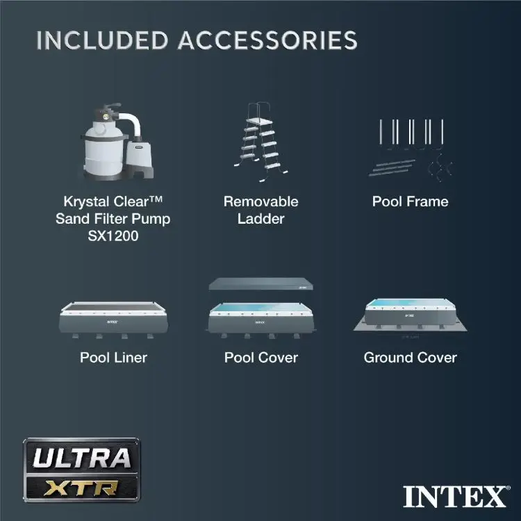 INTEX 26355EH 18ft x 9ft x 52in Ultra XTR Deluxe Rectangular above Ground Swimming Pool Set