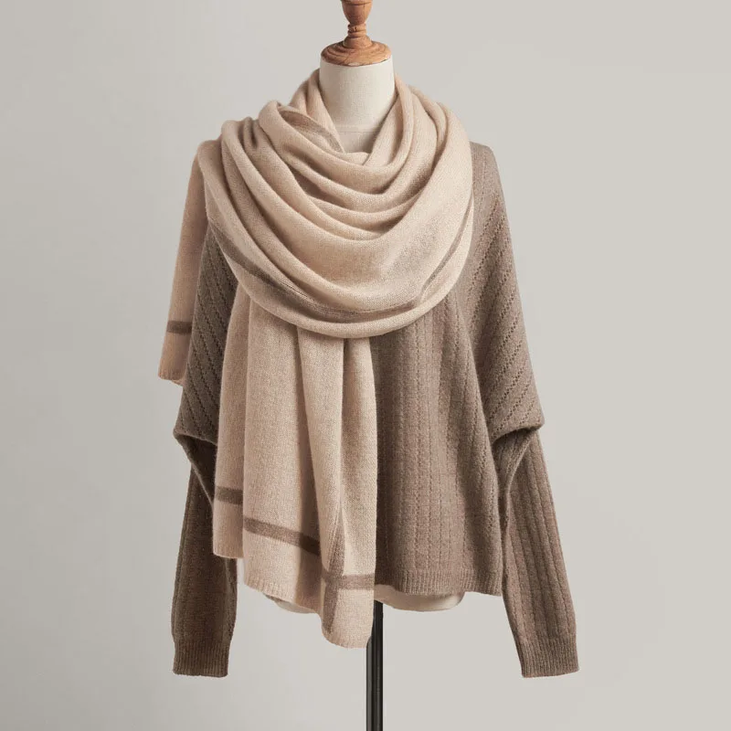 High Quality Camel Cashmere Scarf Italy