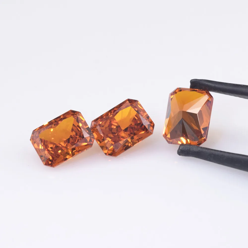 9A Radiant Synthetic Cubic Zirconia Stone Ice Crushed Cut Cz Octagon Cut Partschinite Color Loose Gemstone for Jewelry Making