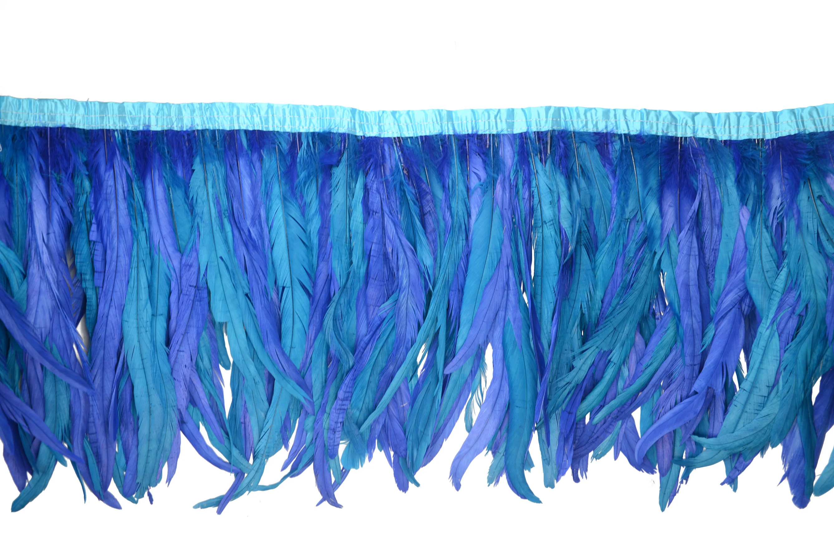 Hot Sale Cheap Feathers Trimming For Carnival Costumes Wedding Chicken Rooster Coque Tail Fringe Feather Trim For Craft