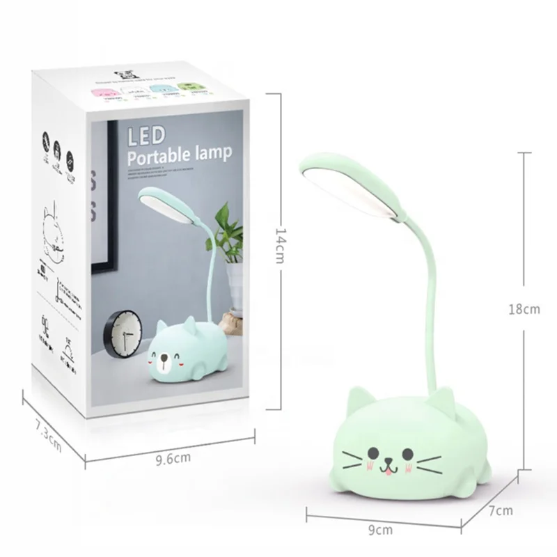 USB Rechargeable Folding Table Lamp Gooseneck Hose Study Office Reading Light Led Eye-Caring Table Lamp