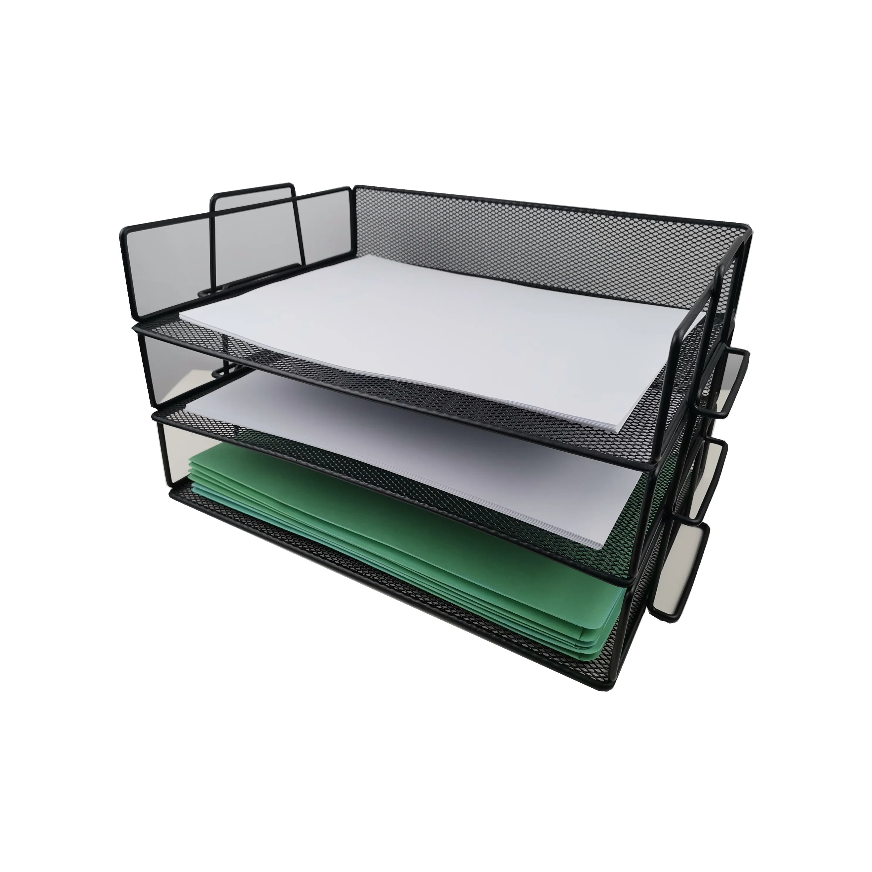 
Desk Organizer Mesh Paper Tray 3 Tier Office File Organizer Storage Rack for Desk Accessories 