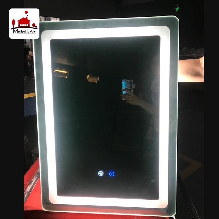 
in stock fast delivery high end backlit vanity led anti fog shower mirror backlit bathroom barber shop mirrors with led lights 