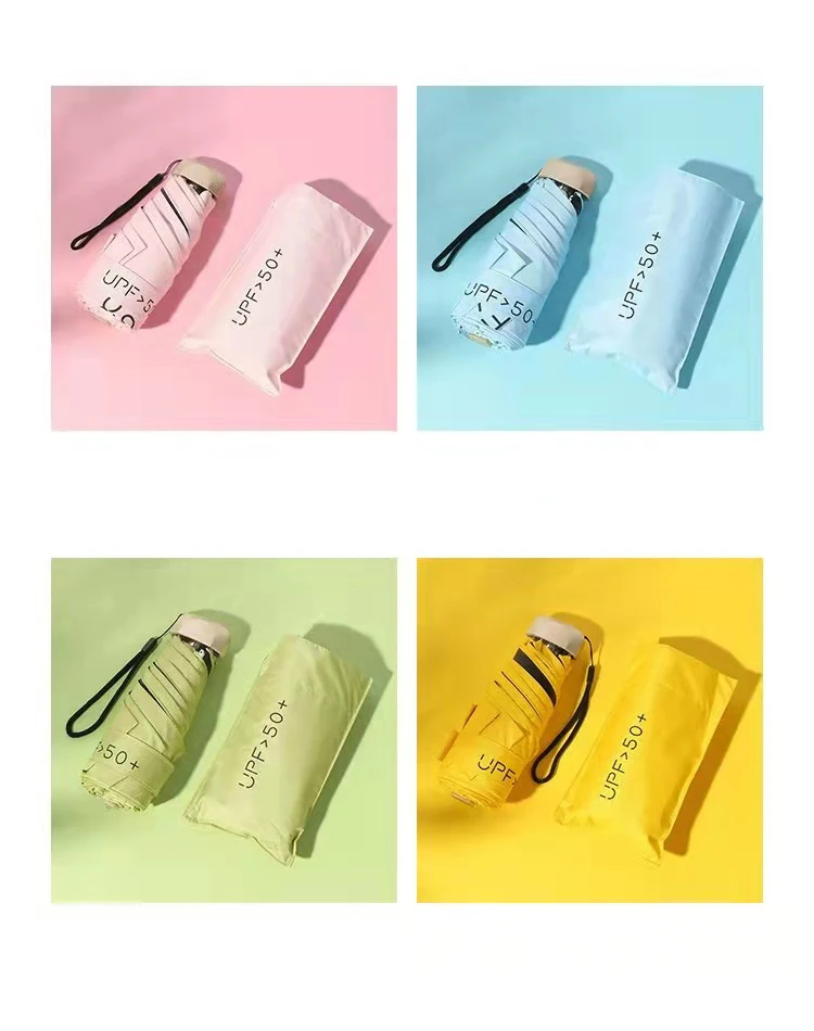 Small portable sunshade thickened anti-ultraviolet sun umbrella rain or shine dual-use folding umbrella