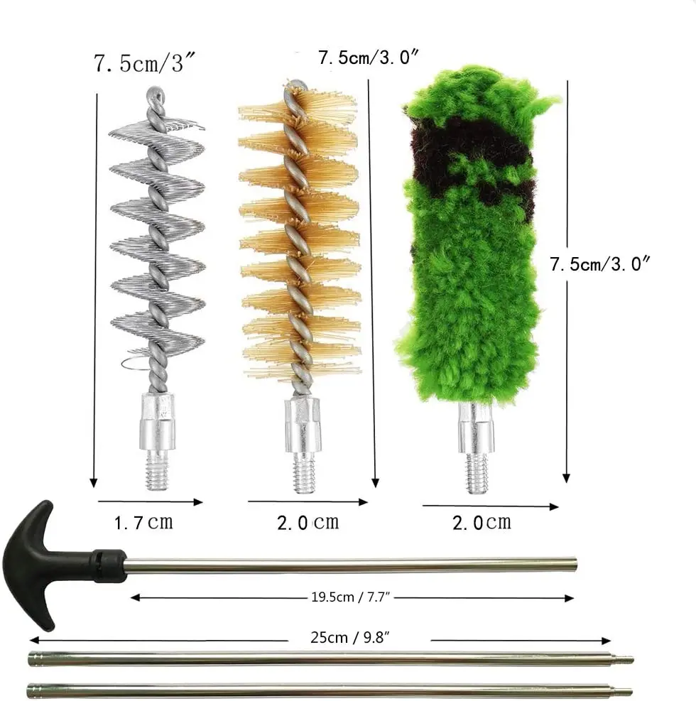 Long Rod Hard Nylon/Coiled Stainless Steel Bore Brush  gun Cleaning Kit 12 Gauge 20 Gauge Clean Brush Tools