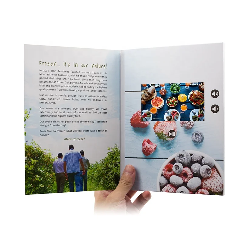 business card birthday tft screen lcd video greeting card with brochure