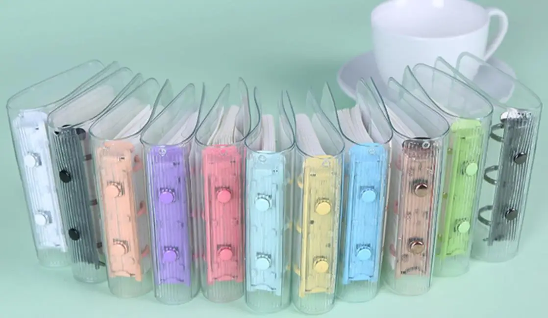 Hot Sale Loose-Leaf Transparent Case Binder Grid Blank Inserts Flipbook Custom Diary Notebook Planner Record Book Journals