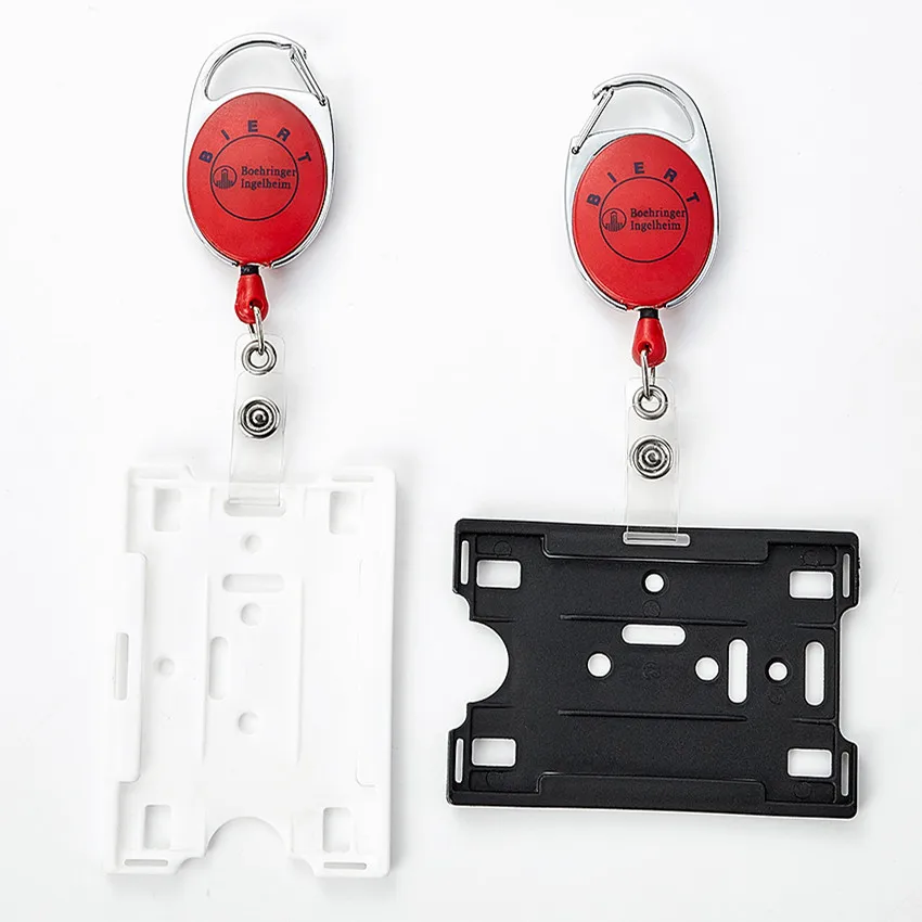 
Custom Epoxy Logo Retractable Yoyo Id Plastic Badge Holder Reel Stainless Steel Wire With Key Ring 