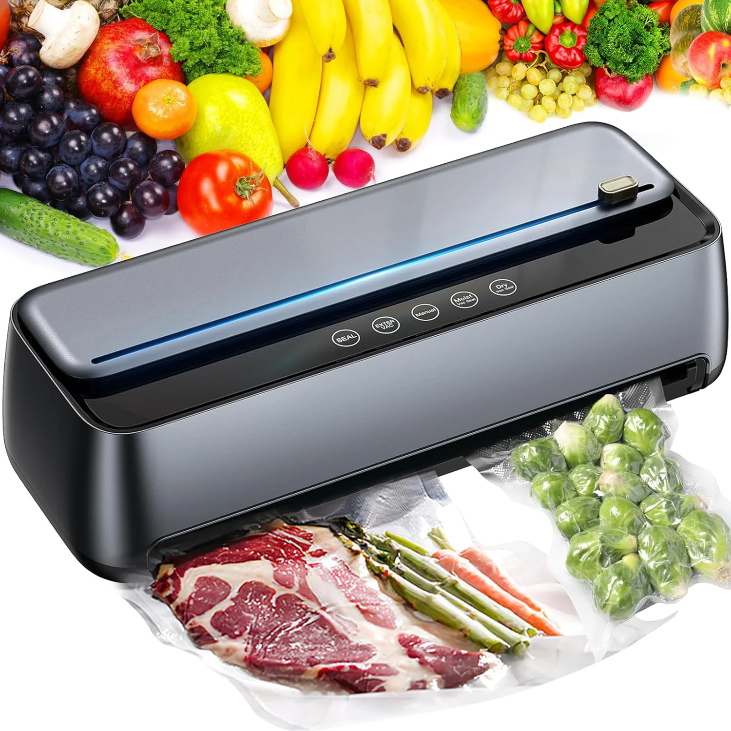 2024 new design -85kpa  food packaging machine sealing for food preservation electric vacuum sealer automatic