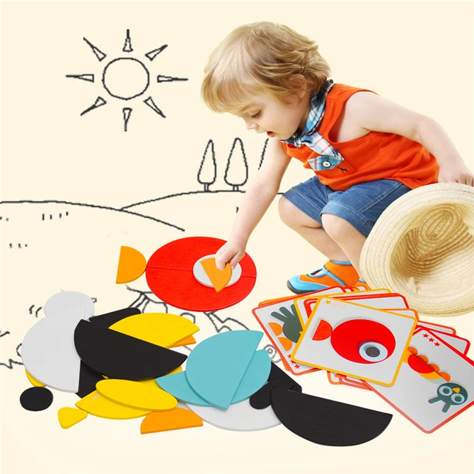 Wooden 3D Puzzle Animal Shape Cognitive Early Education Learning Toys for Children.