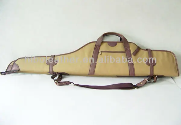 Double leather canvas gun cover folded bags slip hunting accessory