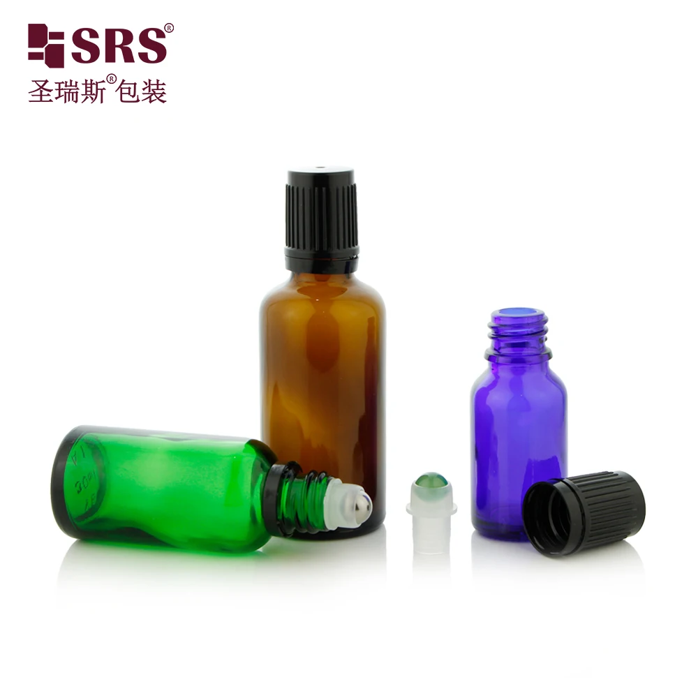 New product children proof glass amber green blue clear  roller on bottle 5ml 10ml 15ml 20ml 30ml 50ml 100ml
