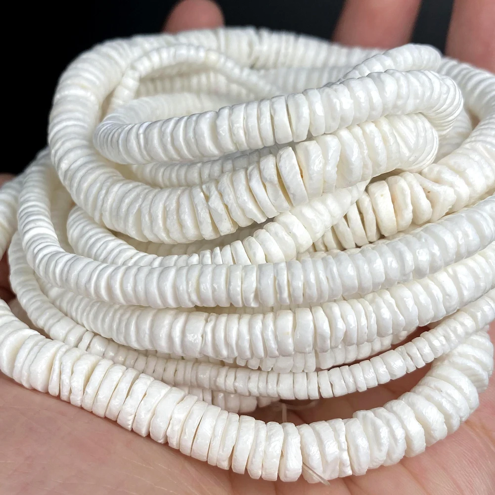 Factory Price Natural White Shell Mother Of Pearl Seashell Round Shape Spacer Beads For Jewelry Making DIY Bracelet Necklace