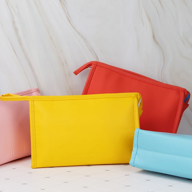 Custom PU Leather Waterproof Zipper Make Up Bag Makeup Bag Cosmetic Bag Travel