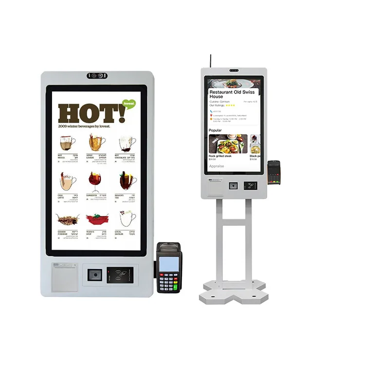 Payment Kiosks Capacitive Touch Screen Kiosk 32 Inch Wall-mounted Pos Machine Self Ordering Payment Terminal Kiosk Self Service