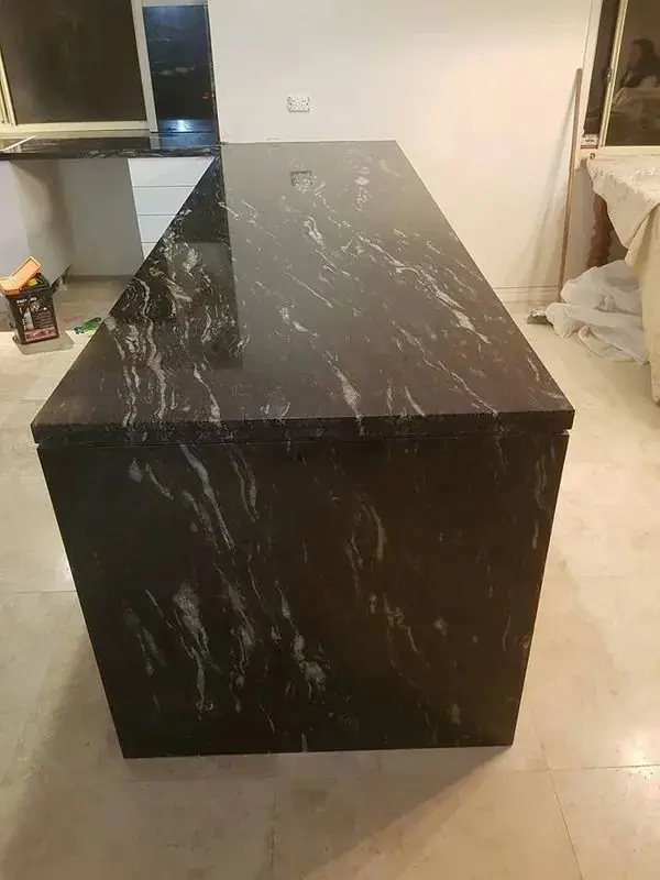 Modern L shaped stone office desk furniture sets modern marble counter top solid surface office table and chairs