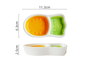Wholesale 2023 New Style Cartoon Radish Shape Small Sauce Snack Seasoning Ceramic Dish