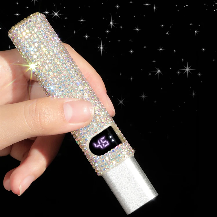 Bling Colored Diamond Portable Rechargeable  3W Handheld Mini Nail Lamp