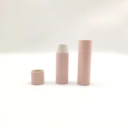 Toprint Printing Biodegradable Empty Lipbalm Cardboard Container Custom Push Up Art Paper Tube For Lip Balm Packaging