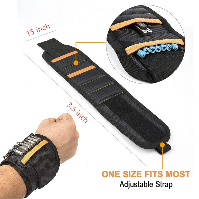 1680D Nylon Holding Tools Customized Portable Tool Bag Magnet Magnetic Wristband