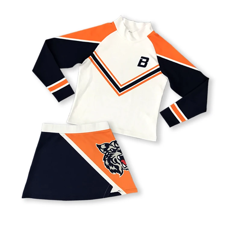 Custom Cheerleading Wear Polyester Elasticity School Sports Uniform Team Girl Cheerleading Dresses
