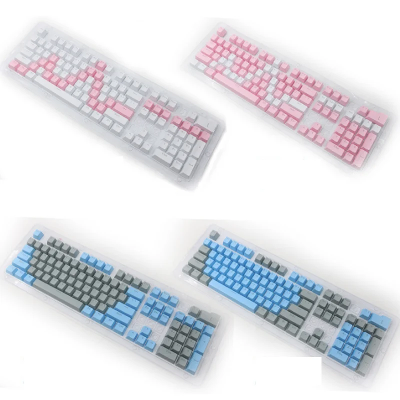 104 Double Shot PBT  Keycaps Keyset for Mechanical Gaming Keyboard MX Switches Keycaps 14 colors