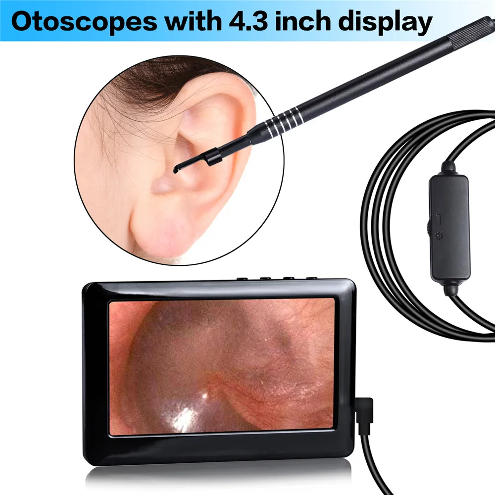 
5.5mm 1.0MP HD Otoscopes Ear endoscope Camera with 4.3inch LCD Display suitable for nose and mouth use 
