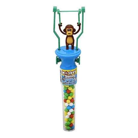 OEM colorful monkey swing toy filled fruit candy