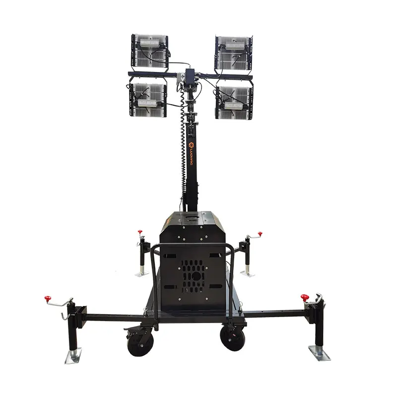 6M Industrial Mobile Light Tower Led Telescopic Construction Lighting Tower