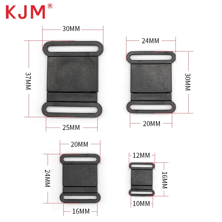 KJM Factory Price Pom Recycled Nylon Adjustable Belt Buckle Lanyard Card Plastic Safety Breakaway Clip Quick Release Buckle