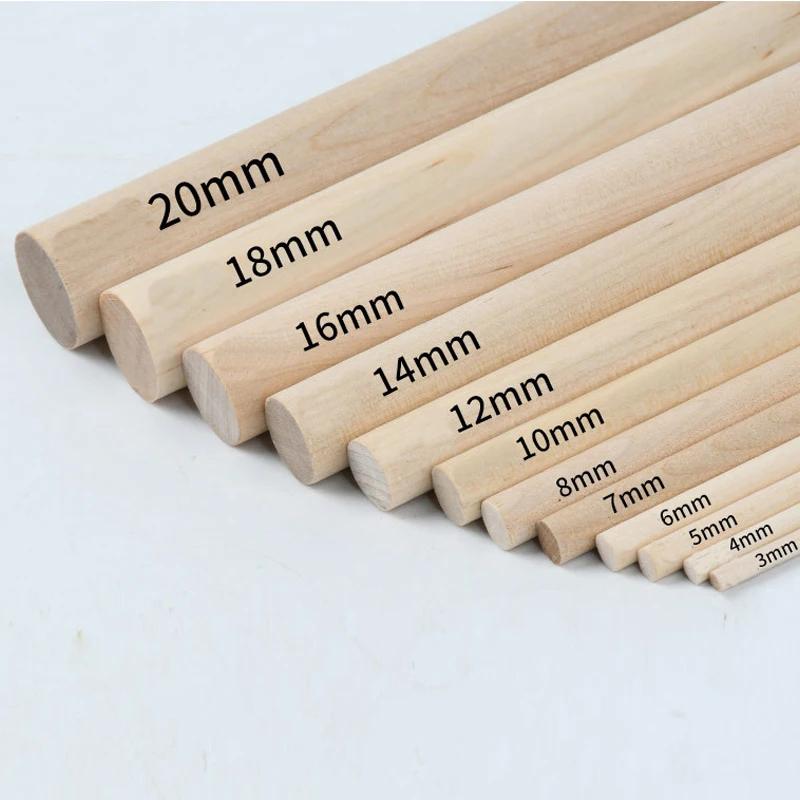 customized multiple size solid wooden stick for DIY unfinished wooden pole