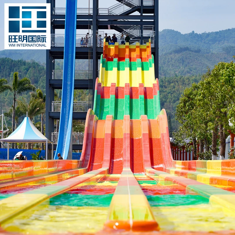 Resort Hotel Aqua Park Water Slide Rainbow Racing Mat Water Slide