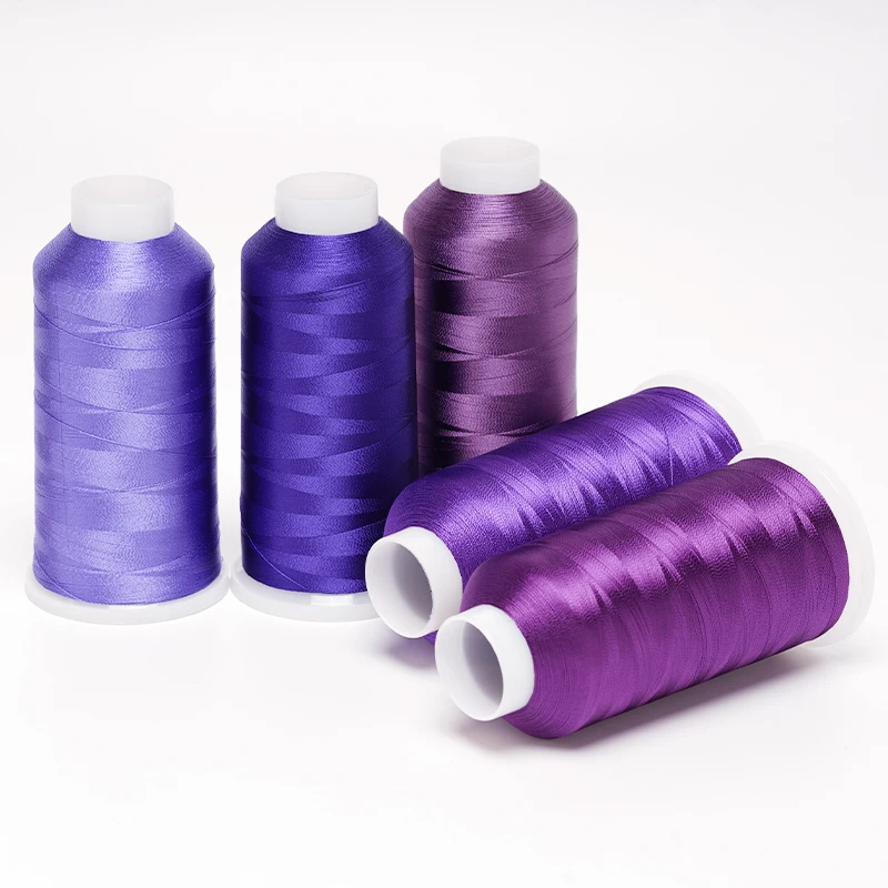 Manufacturer Chemical Resistance Strong Dyed 100% Polyester Embroidery Threads Hilo de coser 120d/2