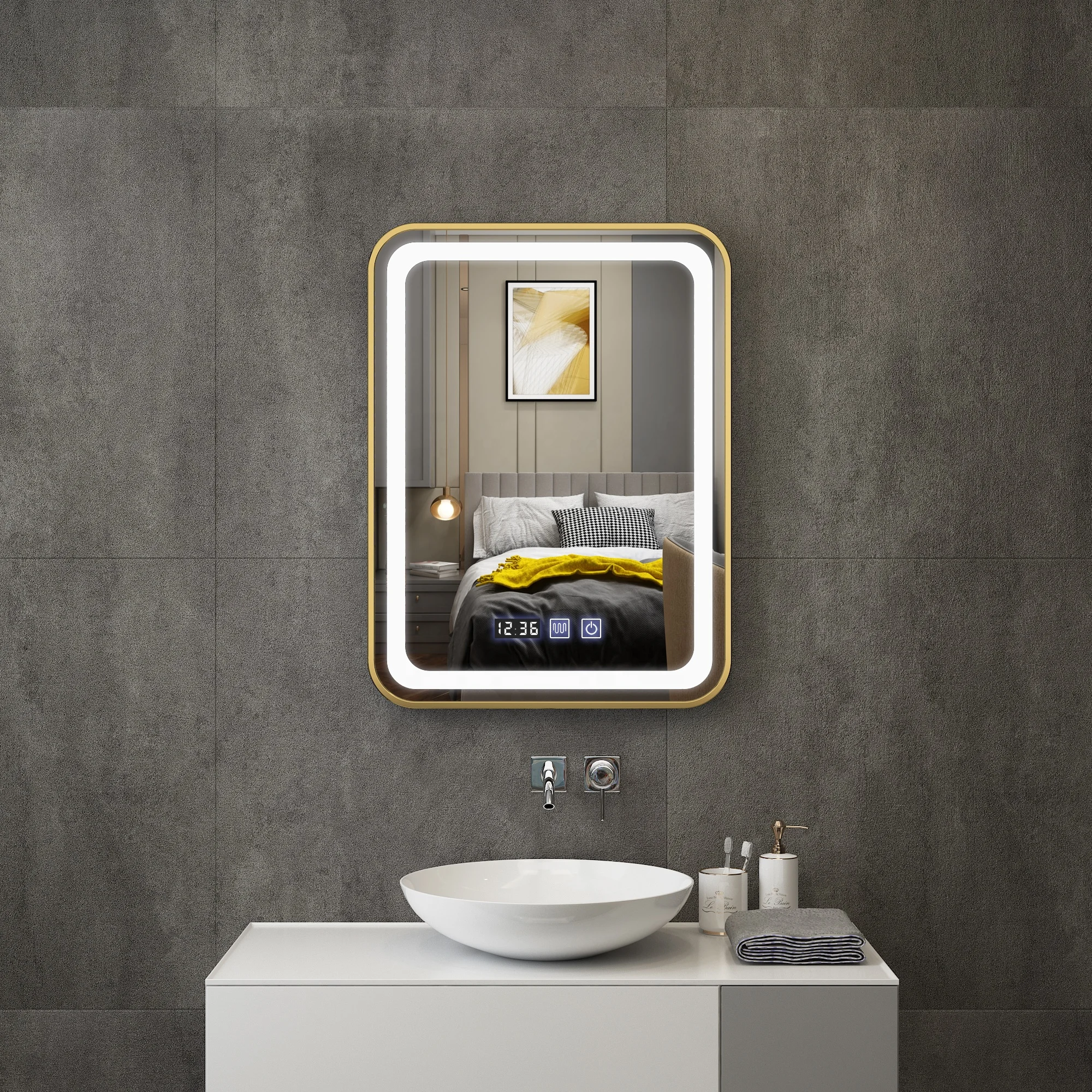 New  Hot Selling Luxury Bathroom IP66 Touch Screen Mirror TV Smart Magic Mirror with LED Light MANUFACTURER