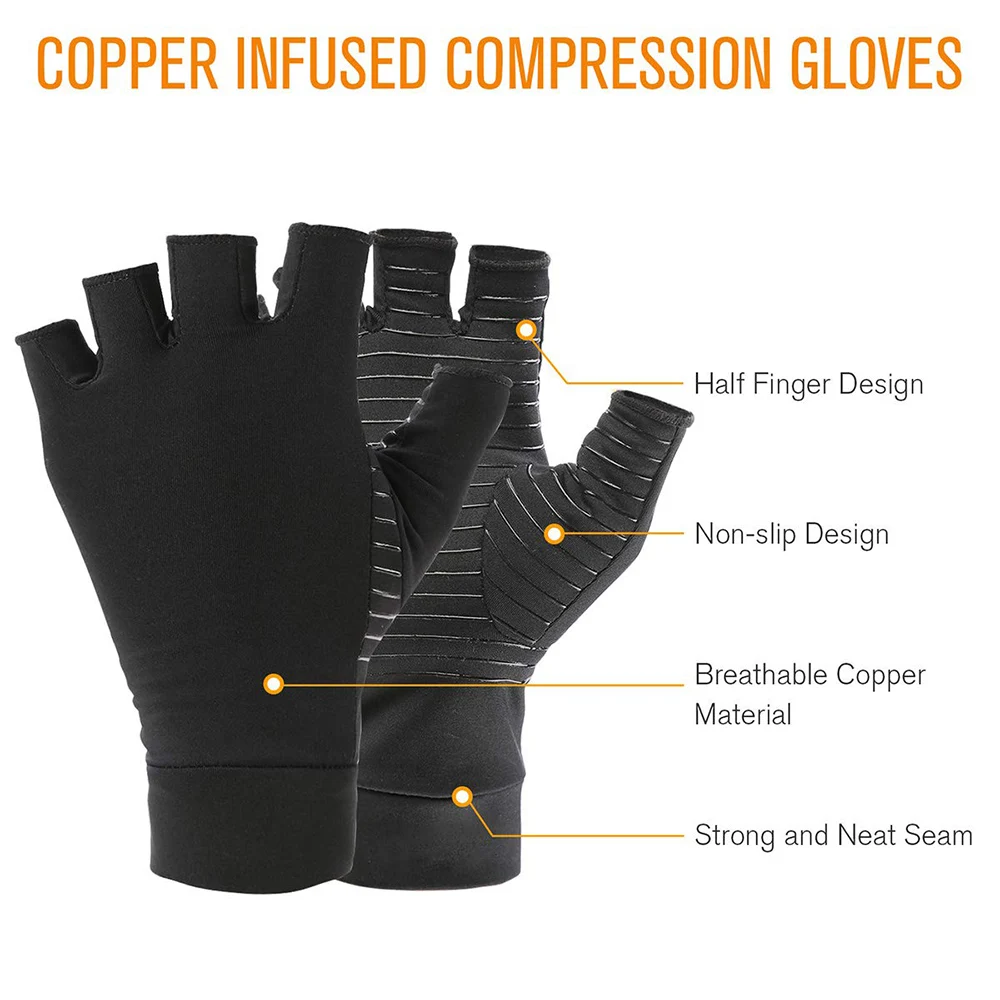 Лучшие медные перчатки для артрита с полпальца и восстановления сжатия из меди мужчин женщин