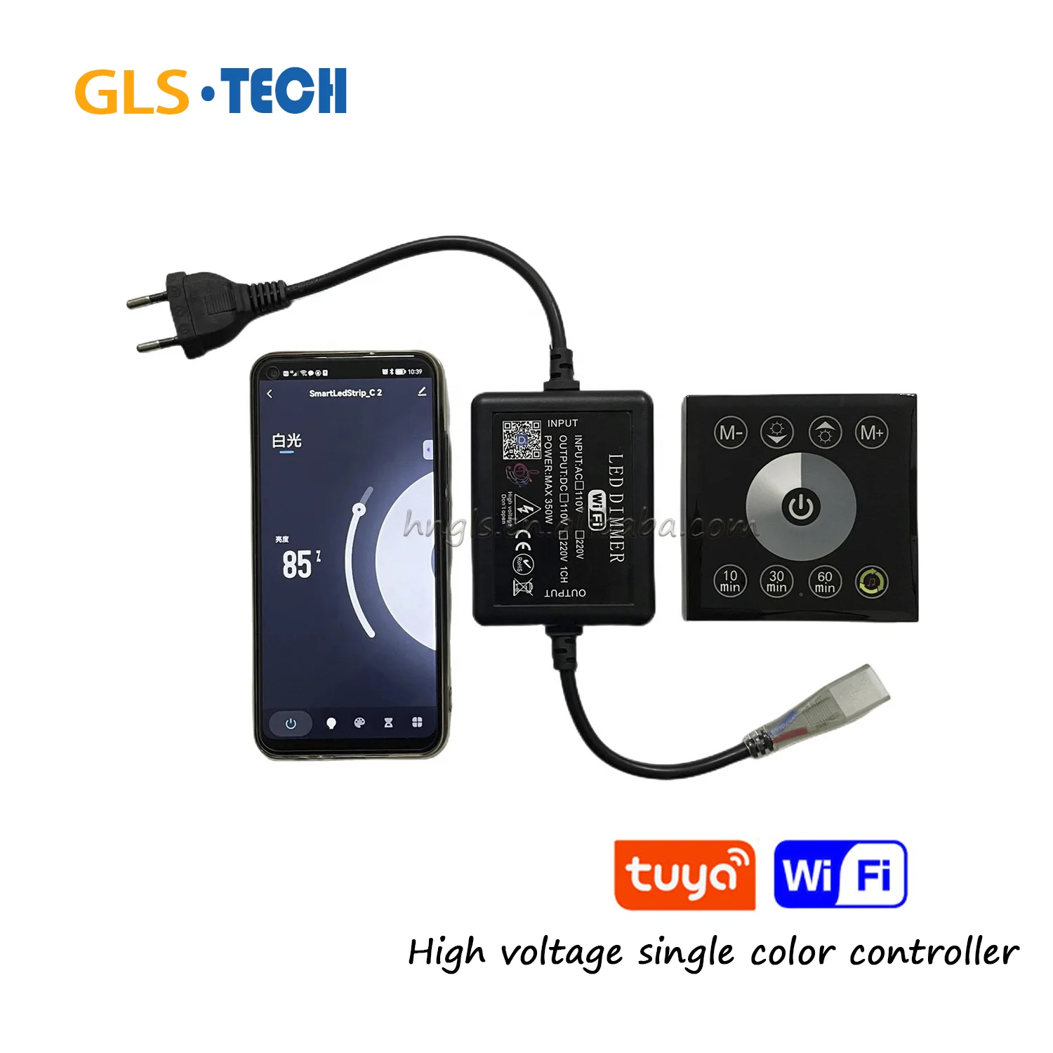 Смарт-WIFI приложение Tuya светодиодный контроллер для переменного тока 110 В 220 Одноцветный CCT RGB высокое напряжение светодиодные полосы