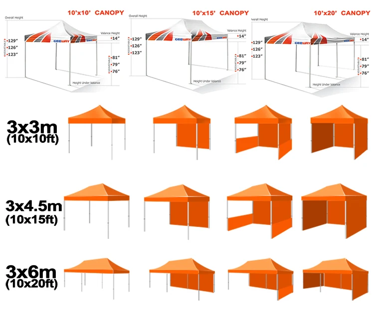 outdoor trade show canvas tent pvc pop up canopy 10x10 ez open with roller bag