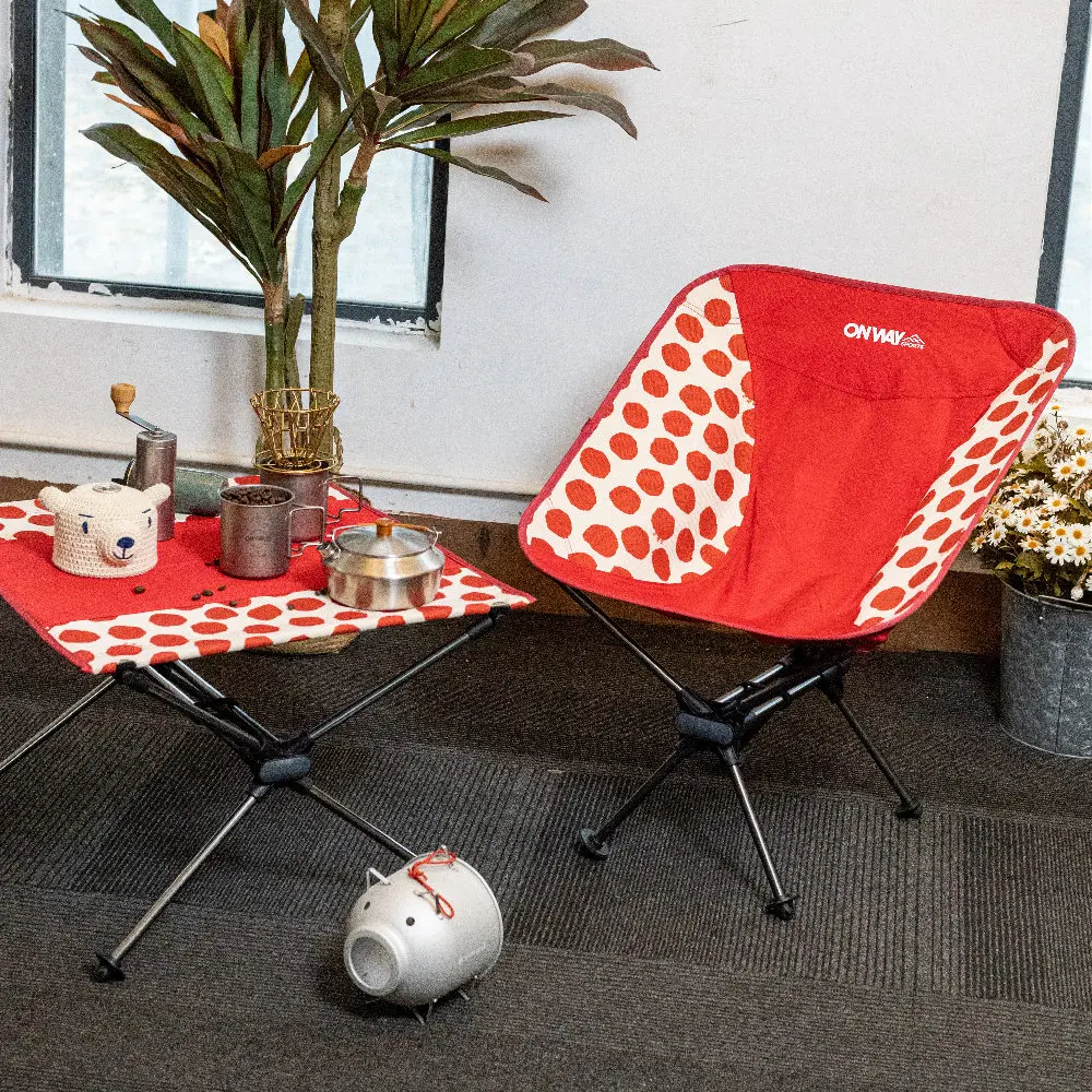 Onwaysports Strong Outdoor Camping Moon Chair Middle 7075 Aluminum Frame 900D Pu Polyester Fabric