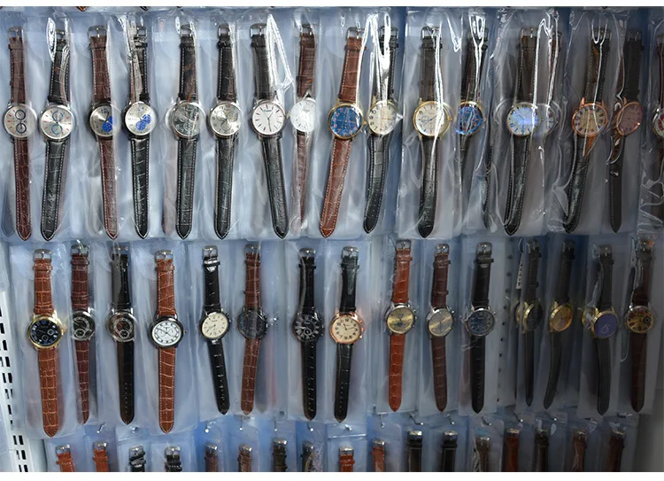 PUSHI Cheap wholesale mens quartz watches leather mix watches quartz minimalist watch