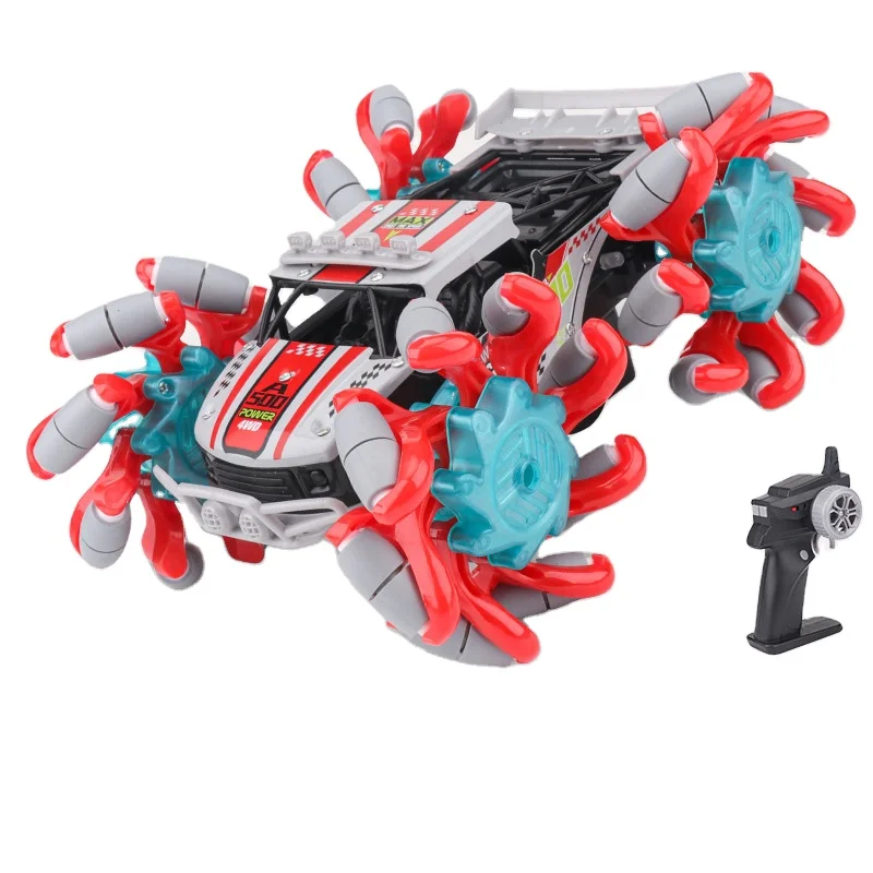 Kid cars 2.4GH electric remote two controller led remote control deformed toy car stunt climbing car