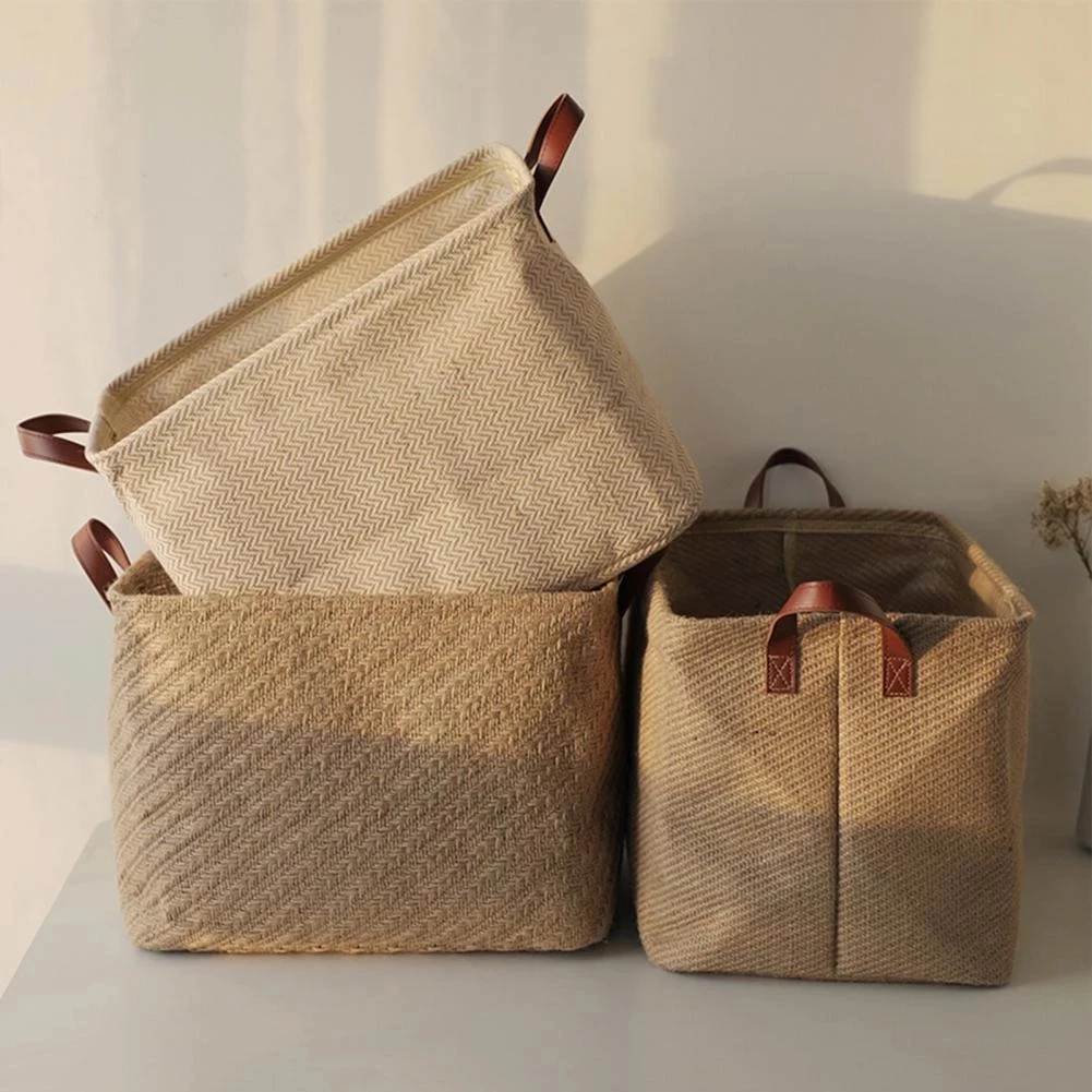 Storage Basket Decorative Dense Stitches Fabric Dirty Clothes Basket for Laundry Simple Wardrobe Storage Basket Foldable