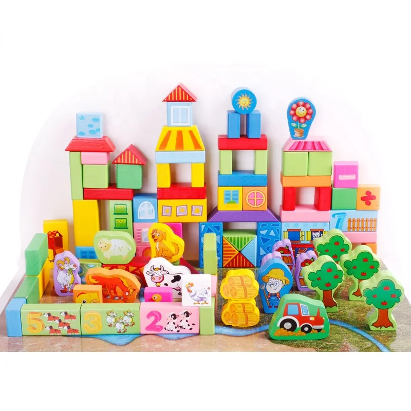 Onshine 130 Pieces Building Blocks for Children Bricks Toy Blocks City Urban Traffic Building Blocks Toy Style Wooden New 50 3kg