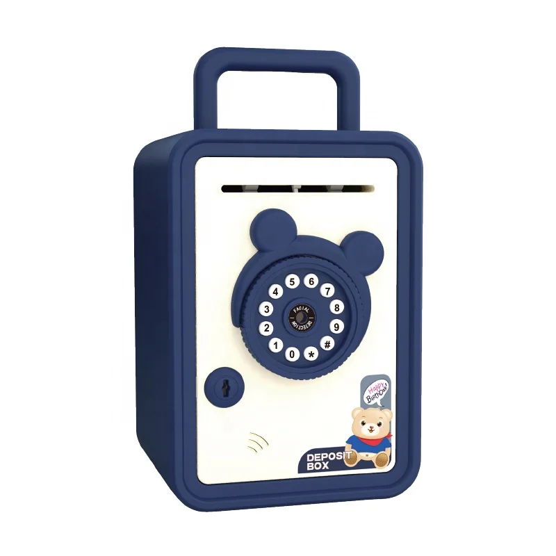 Electronic Piggy Bank Simulated Face Recognition ATM Auto Scroll Coin Cash Money Boxes Kids Gift