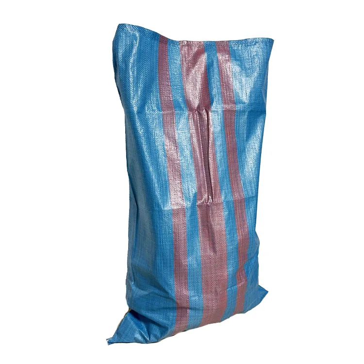 Custom blue pp sack bolsa rafia 50 kg 100 kilos pink woven plastic sack for arroz maize grain with make line to Poland