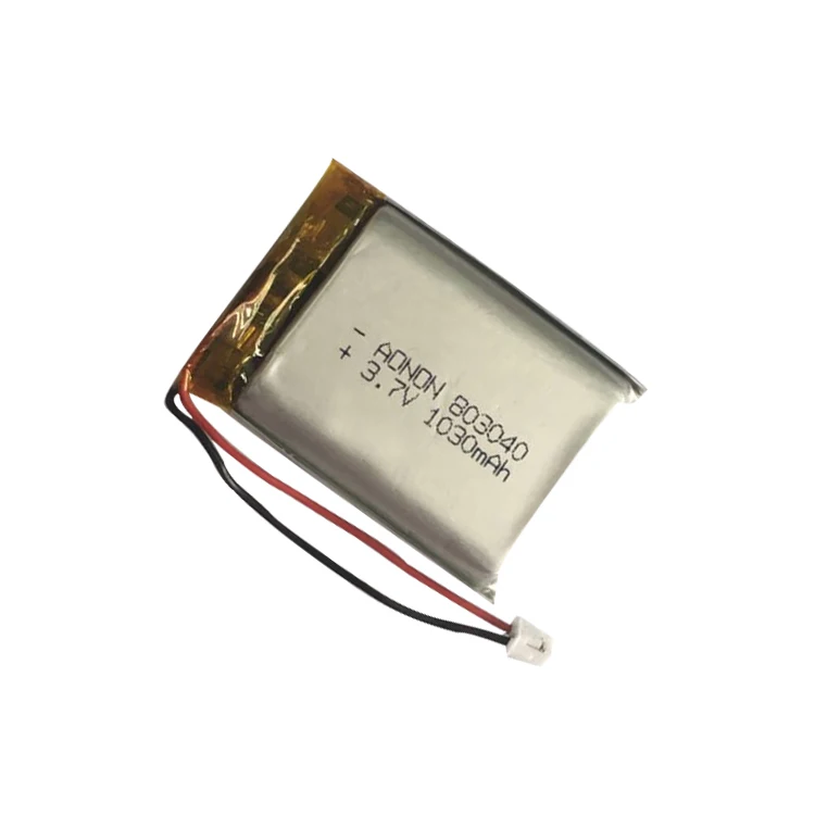 IEC62133 certification 803040 lithium polymer battery 3.7V1030mAh with CE/RoHS/MSDS/UN38.3