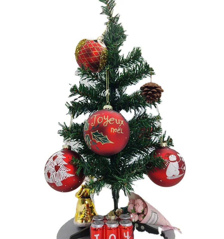 2023 New Design Christmas Ball Glass Ornaments 8cm Gold Clear Transparent Xmas Bauble Hanging Globe For Holiday Decoration