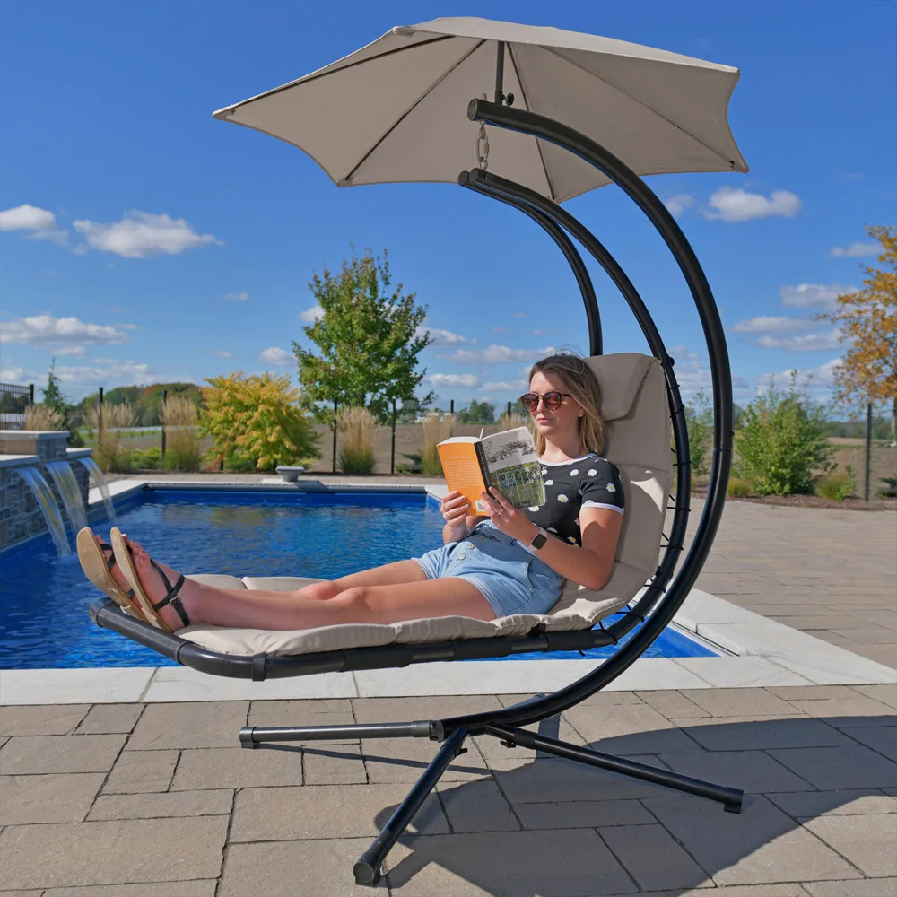 Custom color Hanging Helicopter Sun Lounger Chair Dream Chair Swing Hammock Sun Seat Canopy Relaxer